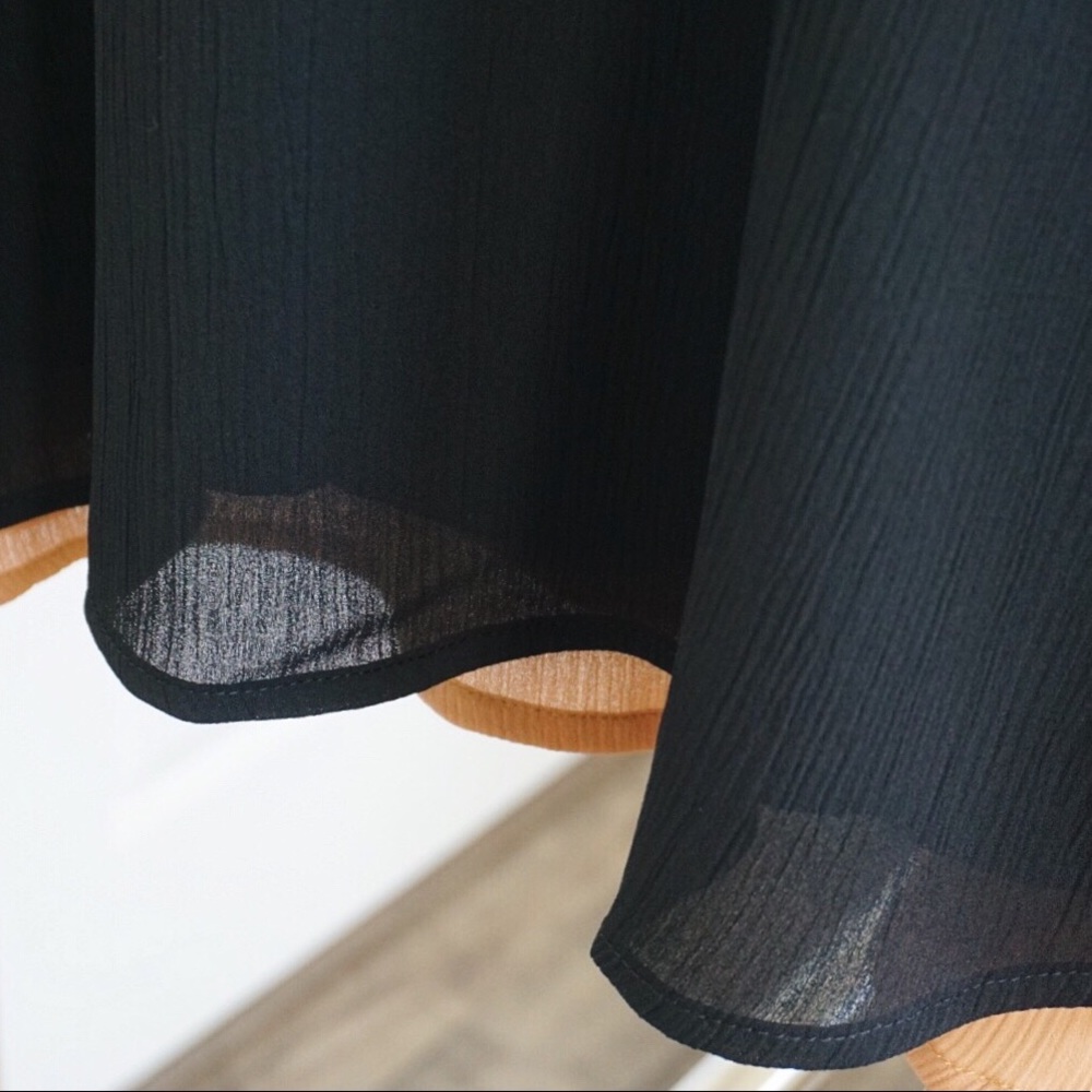 Black Ruffle Camisole Top Textured Chiffon - Picture 5 of 9